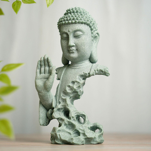 Estatua De Buda Sakyamuni, Figura De Arenisca, Decoración