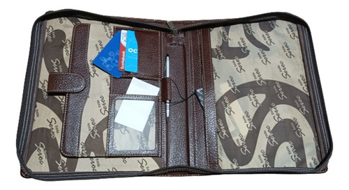 Porta Agenda Con Cierre En Cuero Natural Grande S C 2