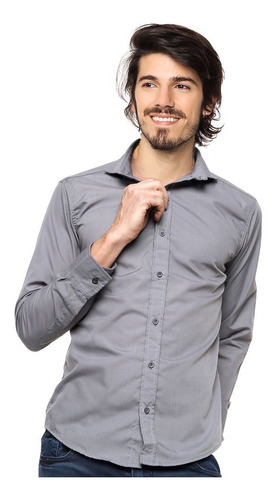 Camisa Hombre Slim Fit Elastizada Todos Los Talles