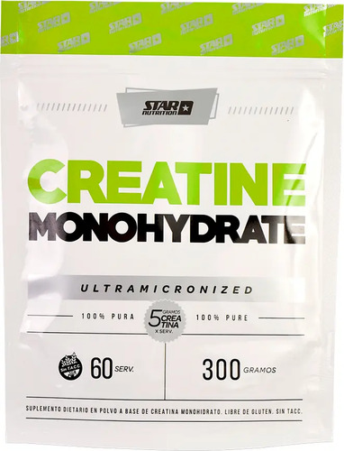 Creatina Monohidratada Star Nutrition 300 Gr - Doypack Sin sabor