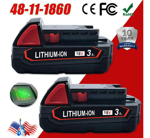 2 Pack M18 Redlithium Generica 8.0 Ah Milwaukee 48-11-1860