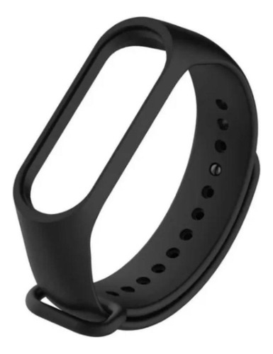 Kit 5 Pulseiras Silicone Preta Corrida Para Mi Band 3 4
