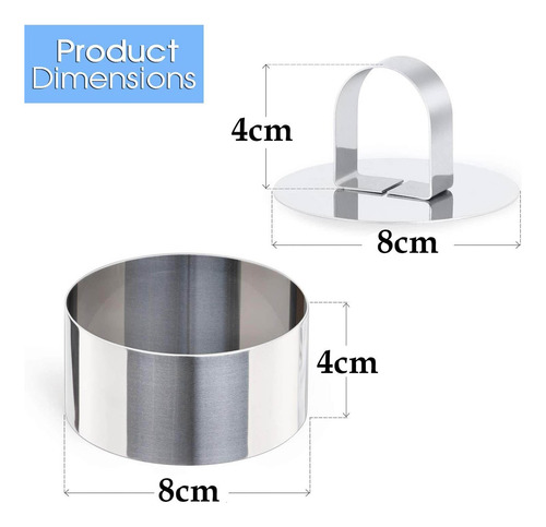 J Forma De Anel Para Bolo Mousse De Aço Inoxidável Com 5