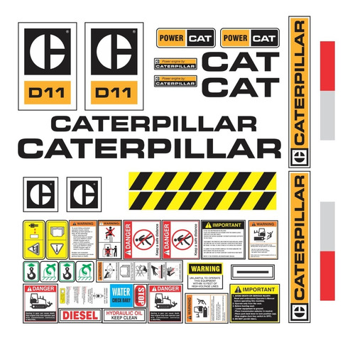 Calcomanías Caterpillar D11. Para Tractor Original Standard