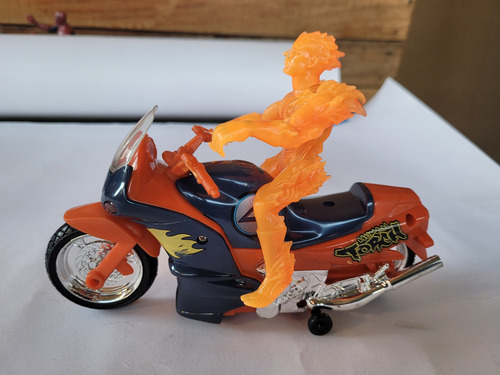 Human Torch 4 Fantásticos Toybiz Motorcycle/figura Set 2005 (Usado)