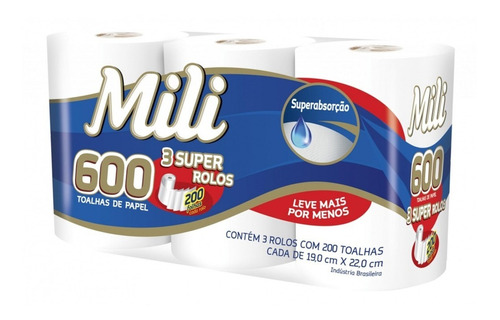 Toalla De Cocina Mili X 3 Super Rollos