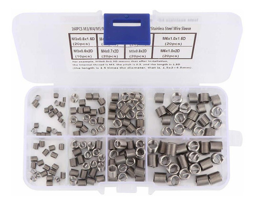 Juego 160 Repuesto Inserto Rosca Acero Inoxidable Kit M3