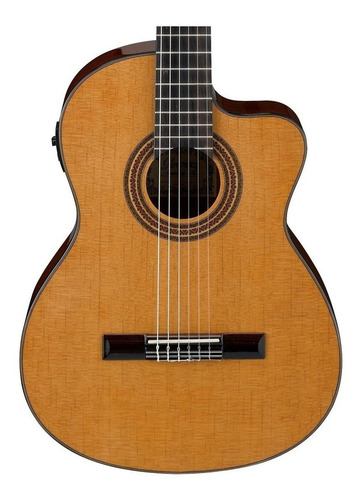 Imagen 3 de 3 de Guitarra Electroacústica Ibanez Classical GA6CE para diestros amber amaranto brillante