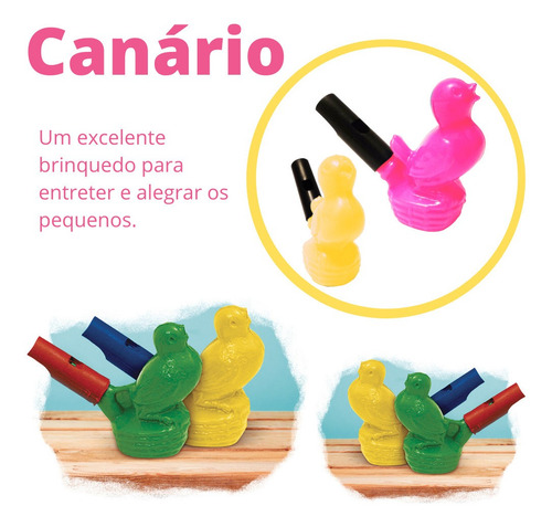 Imagem 3 de 6 de Canário D'água Apito Infantil Pacote 12 Unidades Pica Pau