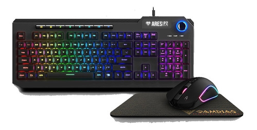 Kit Teclado Y Mouse Gamdias Ares P2 Rgb Switch Membrana