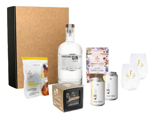 Imagen 1 de 9 de Combo Regalo Gin Buenos Aires Experiencia Botanico Set Copas
