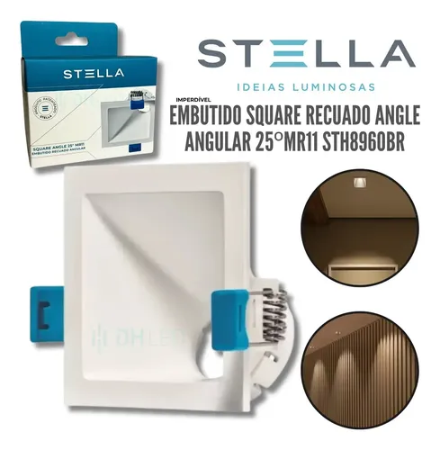 Spot Embutido Angular 25 Graus Mini Dicroica Square Stella Cor