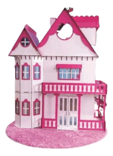 Kit Casa Barbie Com Moveis Completo Pintada 1,2 M Altura S-b