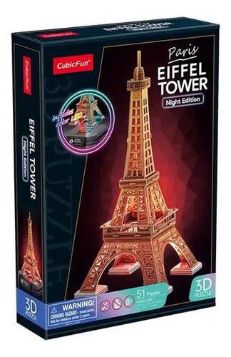 Puzzle 3d - Torre Eiffel Edición Nocturna - Cubicfun 