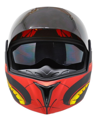 Imagen 5 de 8 de Casco Abatible Para Moto Kov Stealth Viper Rojo