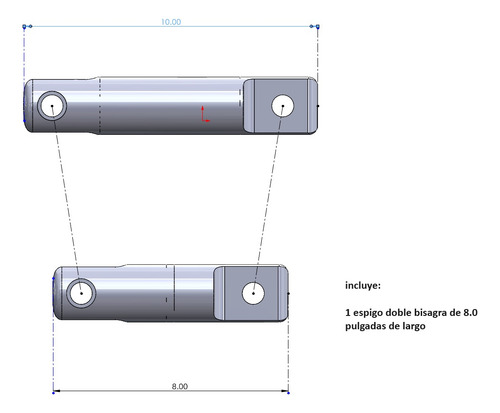 Truss Espigot Doble Macho Y Hembra Bisagra De 8.0 Largo