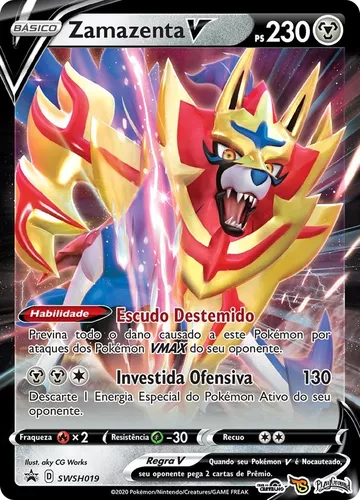 Carta Pokémon Zamazenta V Lendário Grande Jumbo