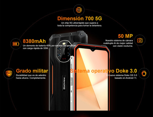 Blackview Bl8800 - Celular Resistente Cámara Visión Nocturna