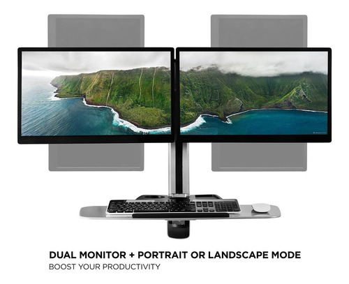 Escritorio Vertical Móvil, Altura Ajustable Con Ruedas