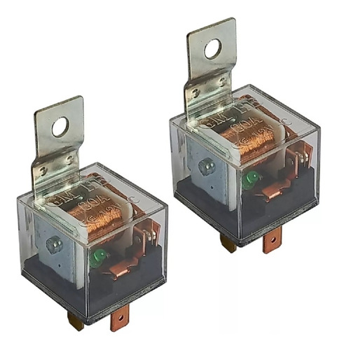 Relay Transparente 5 Patas 100amp 12v (con Led) Pack 2und