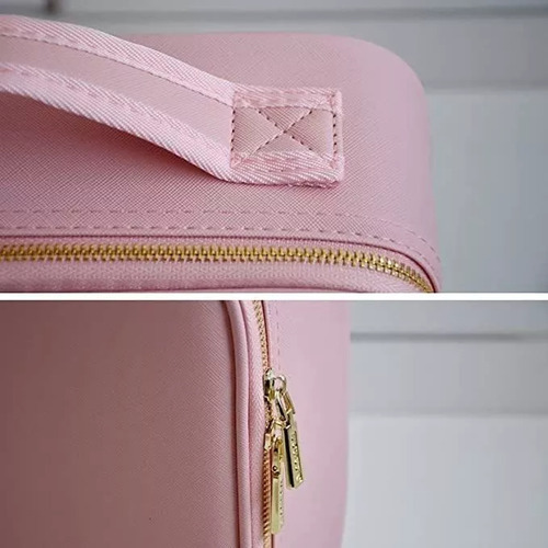Bolsa De Cosméticos De Viaje Portátil Con Luz Y Espejo De