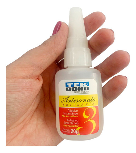 Cola Líquida Instantânea Multiuso Artesanato Nº3 Tekbond 20g Cor Transparente