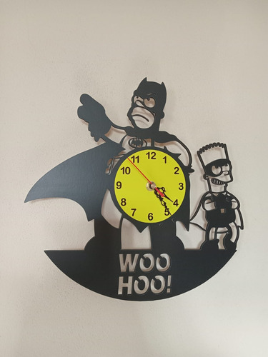 Reloj De Homero Y Bart Negro Amarillo