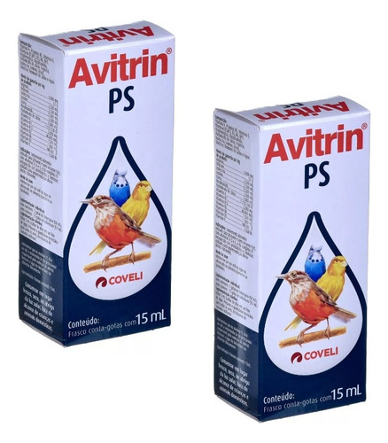 2 Uni Avitrin Ps Suplementos Para Aves E Pássaros 15 Ml