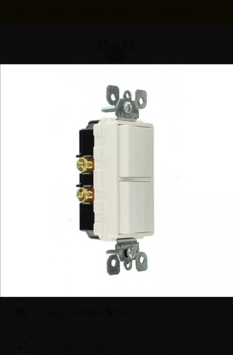 Apagador Leviton Doble, Color Blanco 15a 120/277 Vac/ca 15 A