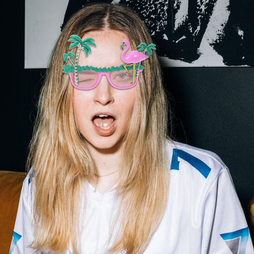 Gafas Divertidas De Cocotero Con Diseño De Flamenco, 2 Pieza
