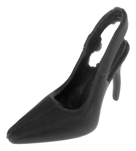 Zapatos Negros De Tacón Alto En Miniatura Para 1/6 Dolls Hou