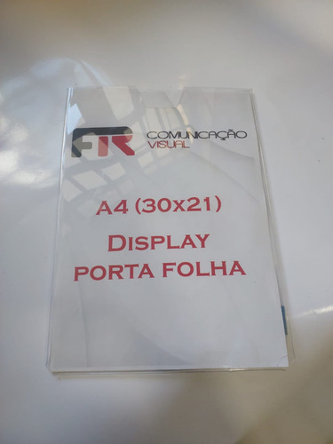 Kit 10 Displays Porta Folha Vertical A2 Petg Dupla Face Transparente