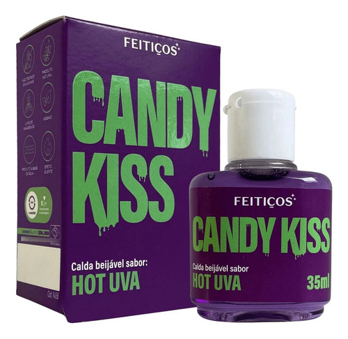 Gel Corporal Intimo Beijável Candy Kiss Hot Uva 35ml