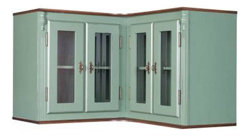 Aéreo De Canto 65cm 2 Portas Vidro Resistente Mava Verde
