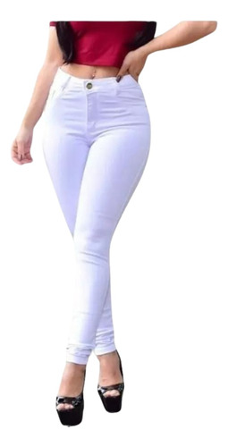 Pantalón Jeans Leggins Tiro Alto Full Elasticado Mujer