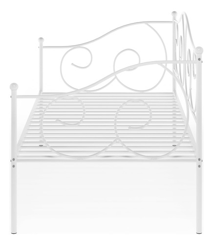 Sofá Cama Individual De Metal Color Blanco Furinno Angeland