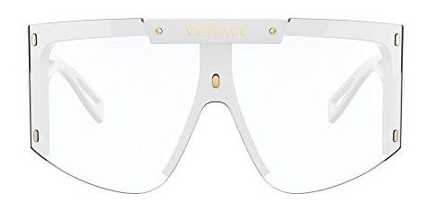 Versace Ve/1w Blanco Escudo De Plástico Gafas De Sol Lrqqk