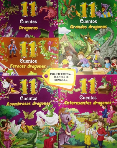 Dragones/55 Cuentos Infantiles Ilustrados A Color/ Paq. De 5