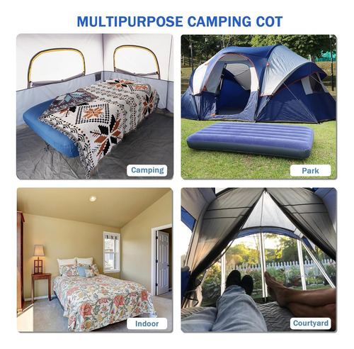 Catre Plegable Portatil Doble Cunas De Camping Matrimonial