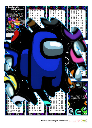 Kit Imprimible Tabla De Multiplicar Tik Tok Nene Mod2