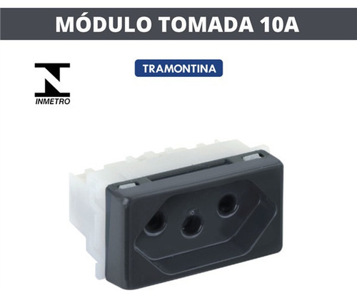 Módulo Tomada 10a - Tramontina Liz Grafite - Tlg048