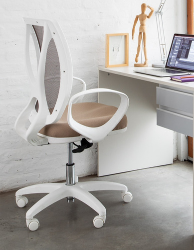 Imagen 6 de 10 de Sillón Ejecutivo Ergonómico Alma Estrella Ruedas Blancas