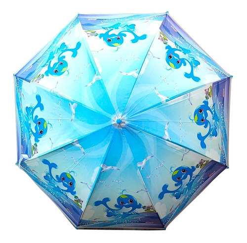 Paraguas Infantiles Animales Ballena Azul Original Dc 65 Cm