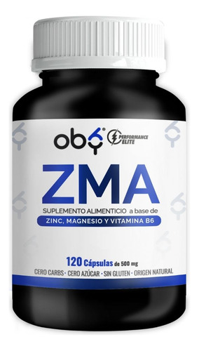 Zma Zinc, Citrato De Magnesio, Vitamina B6 | Oby 120 Caps Sabor Sin Sabor