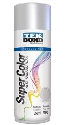 Tinta Spray Tek Bond Alta Temperatura 350ml Aluminio