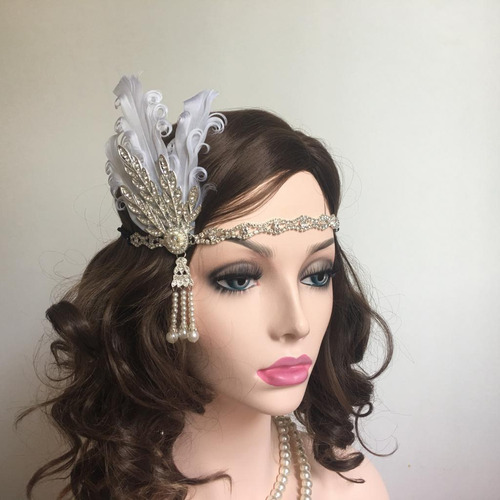 Diadema Estilo Flapper Años 20 3 Piezas