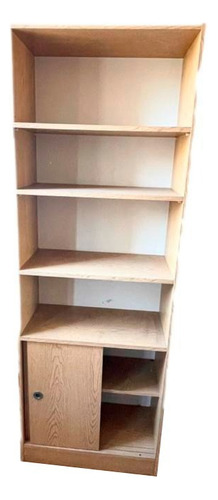 Mueble Bibiloteca Con 3 Estantes Y 2 Puerta En Melamina Marrón Claro (Usado)