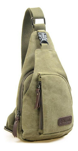 Mochila Tipo Bandolera De Lona Verde Militar Para Hombre Par