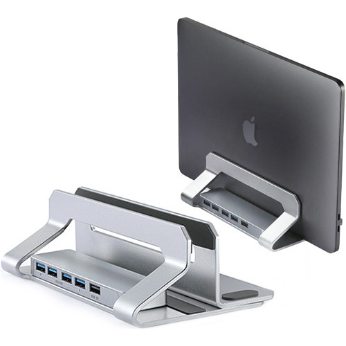 Hub 4 Puertos Usb 3.0 + Soporte Vertical Para Laptop Mac Pc