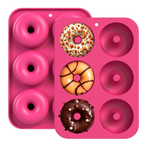 2 Pzs Molde Silicón Donas Antiadherente Horno Repostería